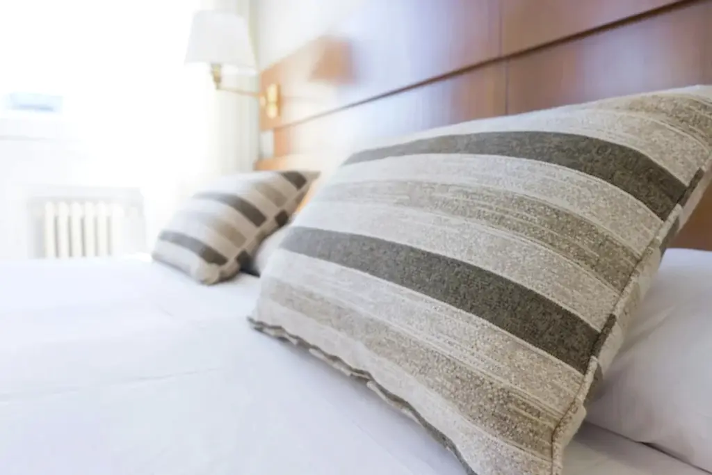 A clean bed with clean pillow shams. The home is stress-free to come back to after getting maid services in Texas.